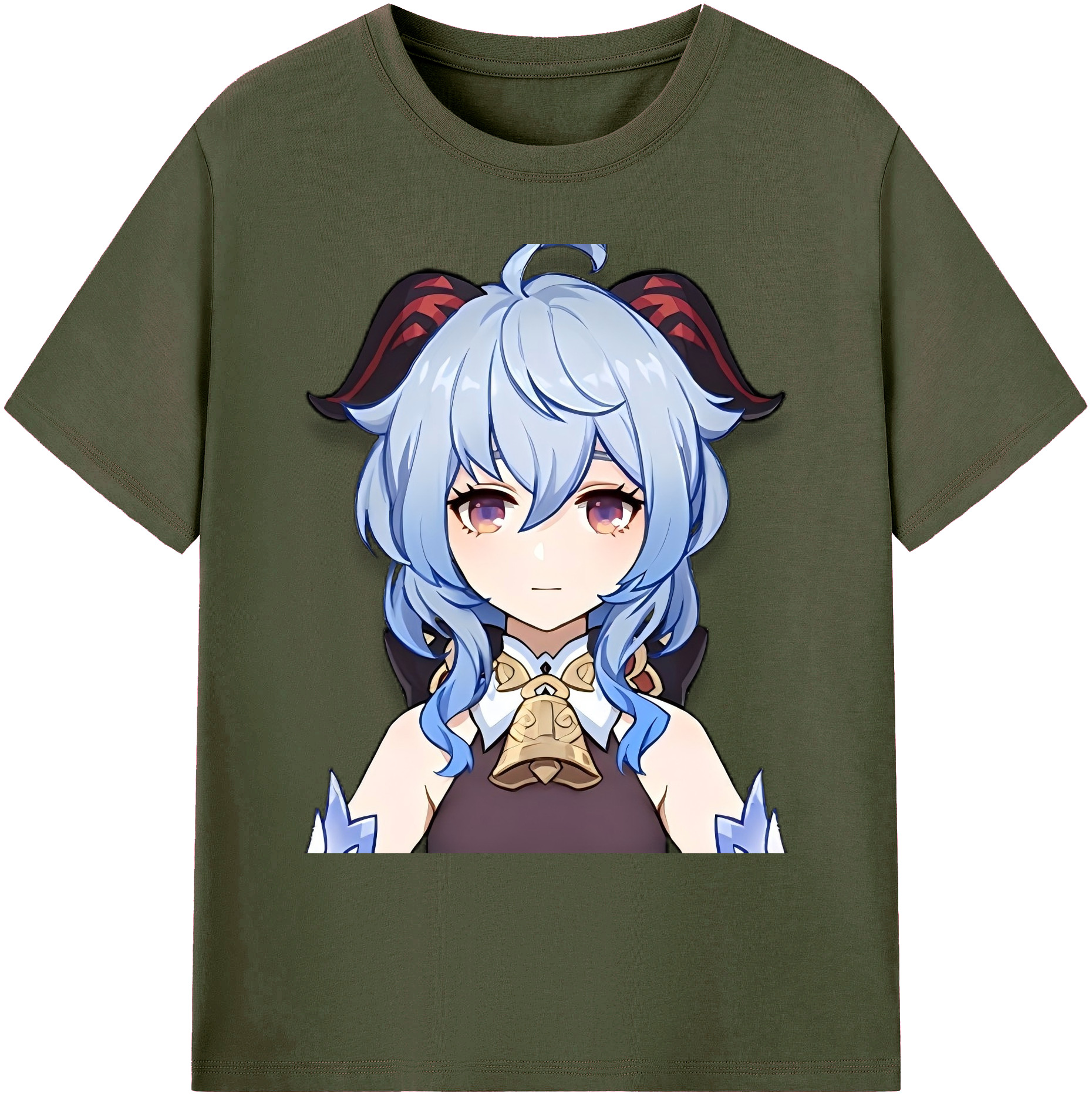 げんし神 甘雨 かんう genshin Ganyu 綿100％ メンズ半袖Tシャツ｜肌触りやわらか＆通気性